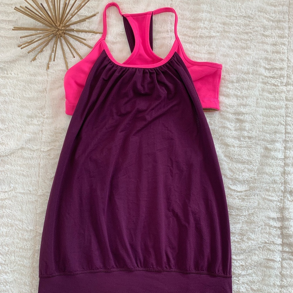 Like New Lululemon Purple & Pink Top with Bra 6